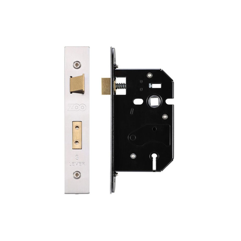 3 Lever Replacement Sash Lock, Stainless Steel, 6.4cm H
