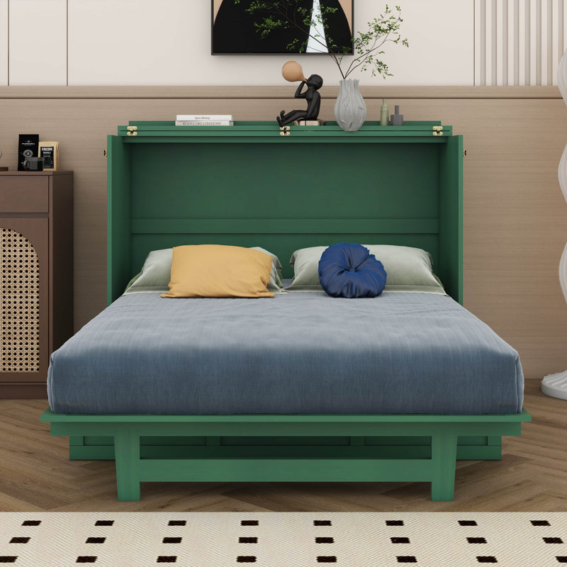 Lit escamotable avec tiroirs de rangement, lit escamotable élégant, Green