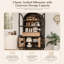 Armoire de rangement arquée 71 "à deux tons avec portes et tiroir en verre - Huche noire et brune pour salle à manger