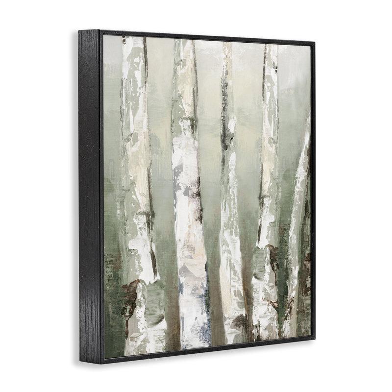 Giclée encadrée de forêt de bouleaux, conception de Luna Mavis, H 14 po x l 11 po, Giclée encadrée noir minuit