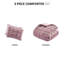 Édredon 3 pièces pour très grand lit - édredon en velours, intérieur en microfibre, nuage 3D en forme de nuage, velours rose, revers, matelassage matelassé, literie chaude,-117421825-117421833