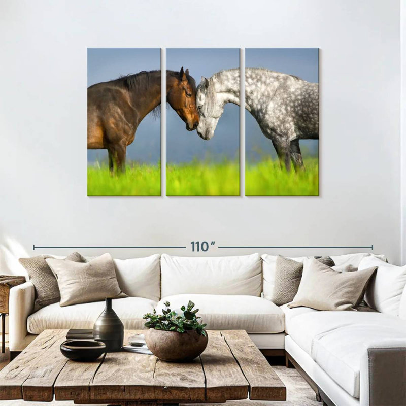 Couple de chevaux Hardie, H 48 po x l 74 po