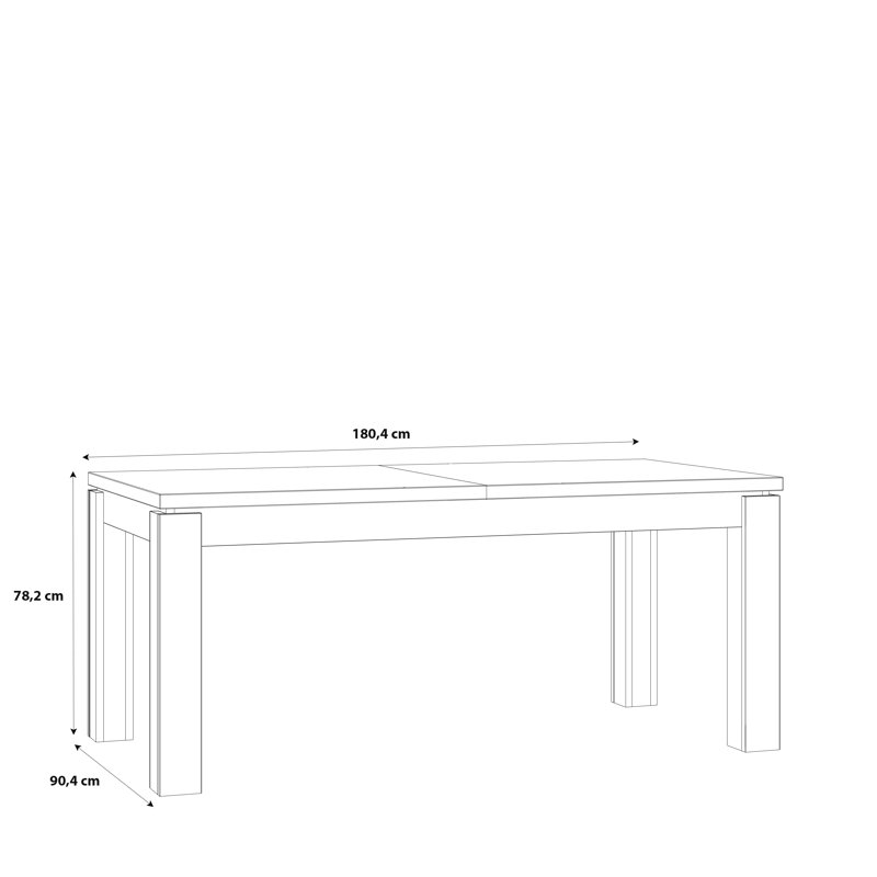 Lauran Dining Table, 78.2cm H x 226.4cm L x 90cm D
