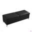 Banc de lit 56,7 po avec rangement en cuir noir-1357790205