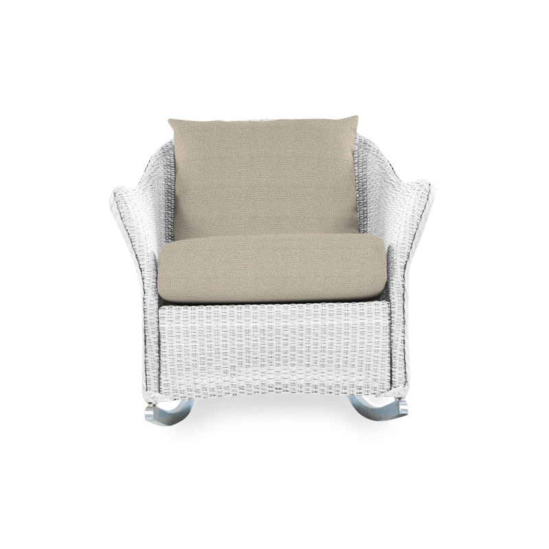 Weekend Retreat Outdoor Rocker Chair, Decorline Natural, Matte White