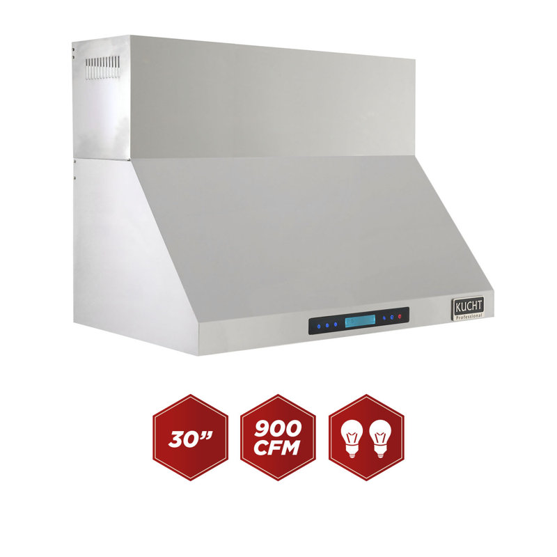 Kucht 30" W Stainless Steel Wall Range Hood, 30"