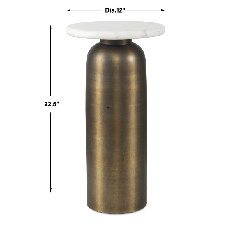 Uttermost Reiss Marble & Brass Drink Table