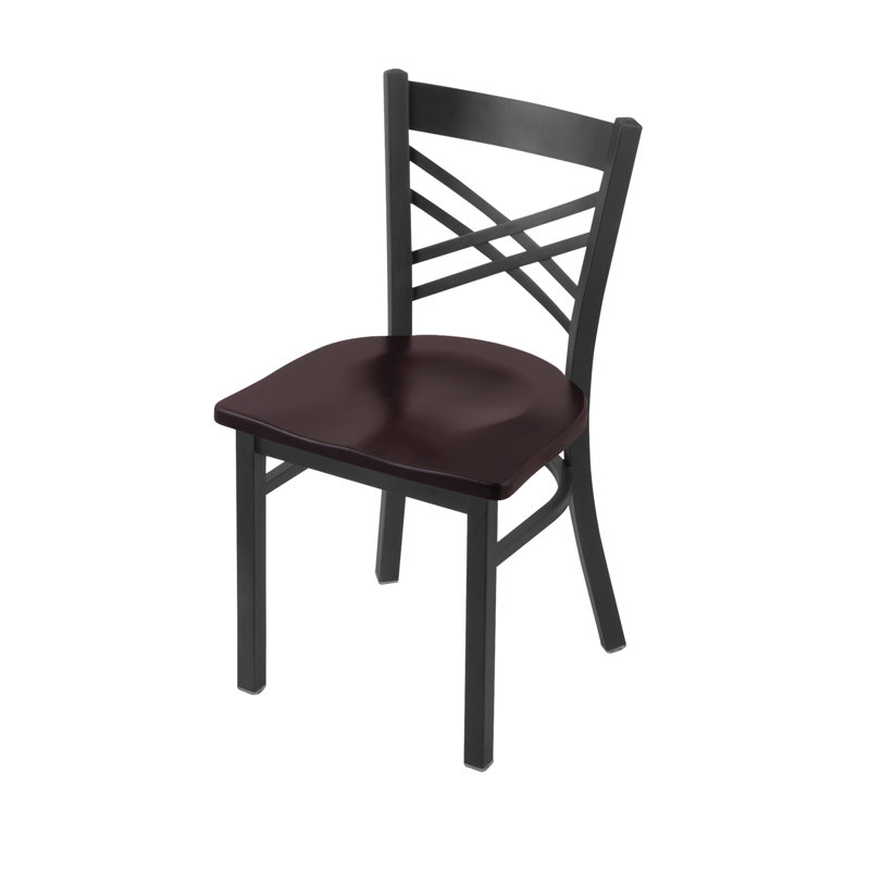 Catalina 18'' H Metal Side Chair, Wood-Dark Cherry Maple, Pewter