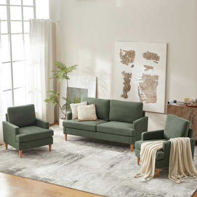 Ensemble de salon rembourré 3 pièces Transitional Modern - 1 causeuse et 2 fauteuils