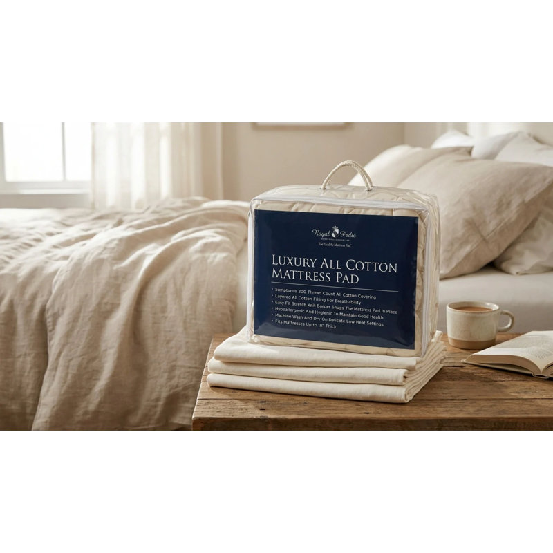 Classic Luxury All Cotton Mattress Pad, King