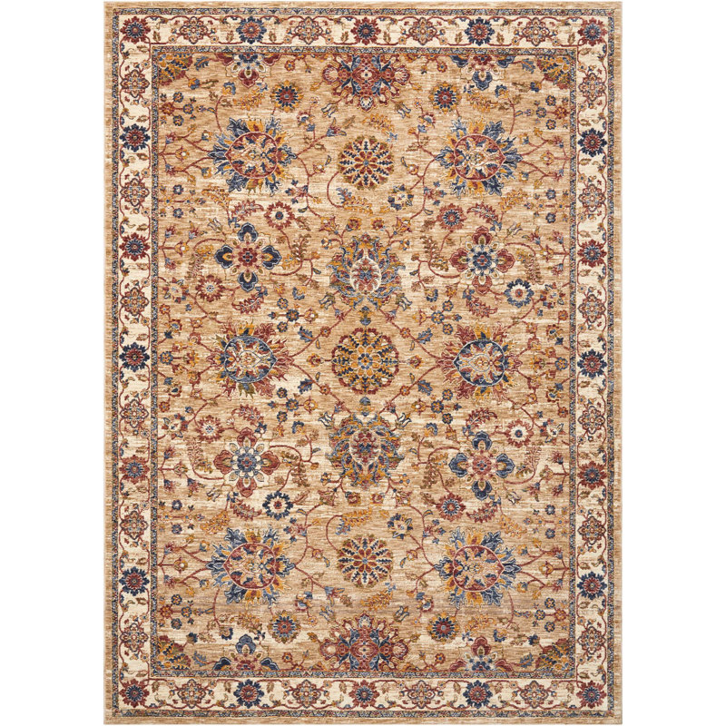 Tapis brun en polyester tissé à la machine, Rectangle 7 pi 10 po x 9 pi 10 po