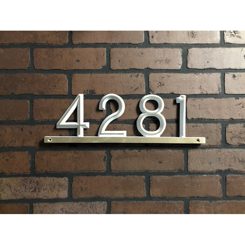 Plaque d’adresse murale sur 1 ligne modern bar, Blanc, Oui