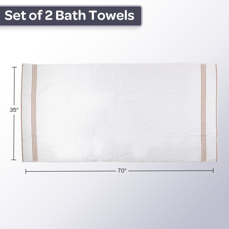 Jemuel Bath Towels - 2PC 500GSM 100% Cotton Towel Set - 35x70in Extra Large Quick Drying Bath Towels - Absorbent Bath Sheets for Bathroom