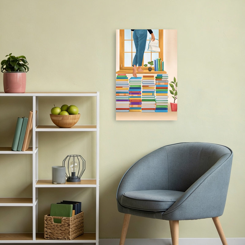 Affiche murale contemporaine « Reading To Rise », H 24 po x l 16 po