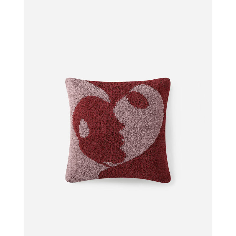 Faces II Square Pillow Cover & Insert, Rose/Pomegranate