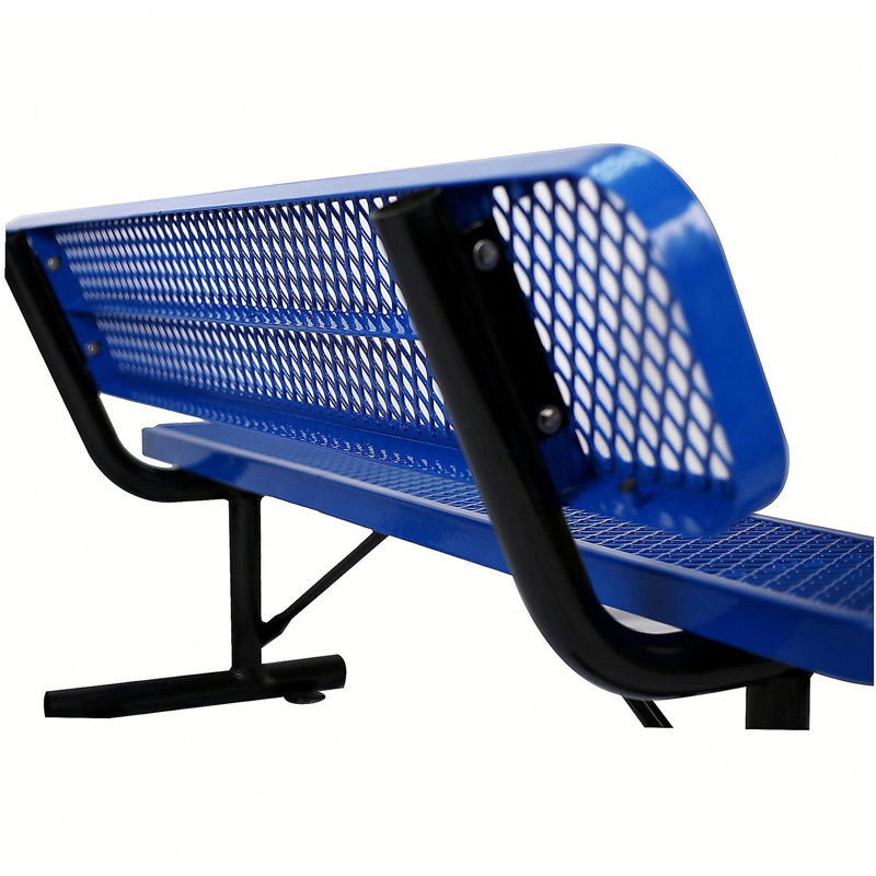 Banc en acier avec dossier 6 pi. Bleu