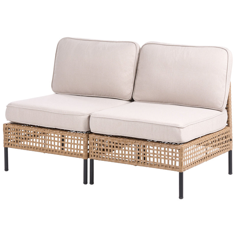 Cassaundra 130cm Wide Straight Patio Sofa