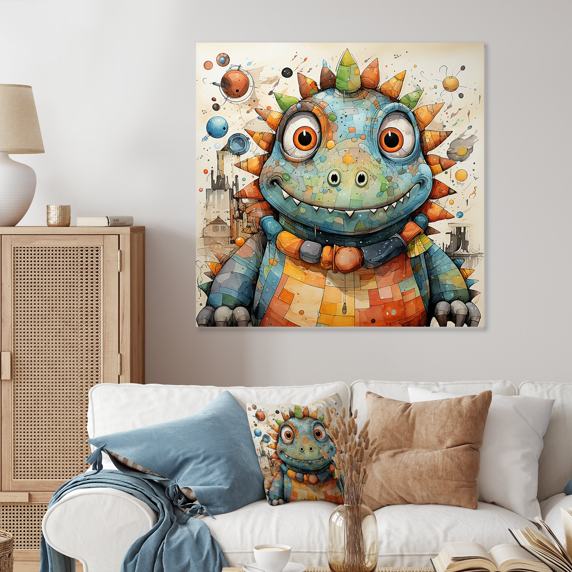 Trinx Cubist Dinosaur Nursery I - Dinosaurmetal Wall Art | Wayfair