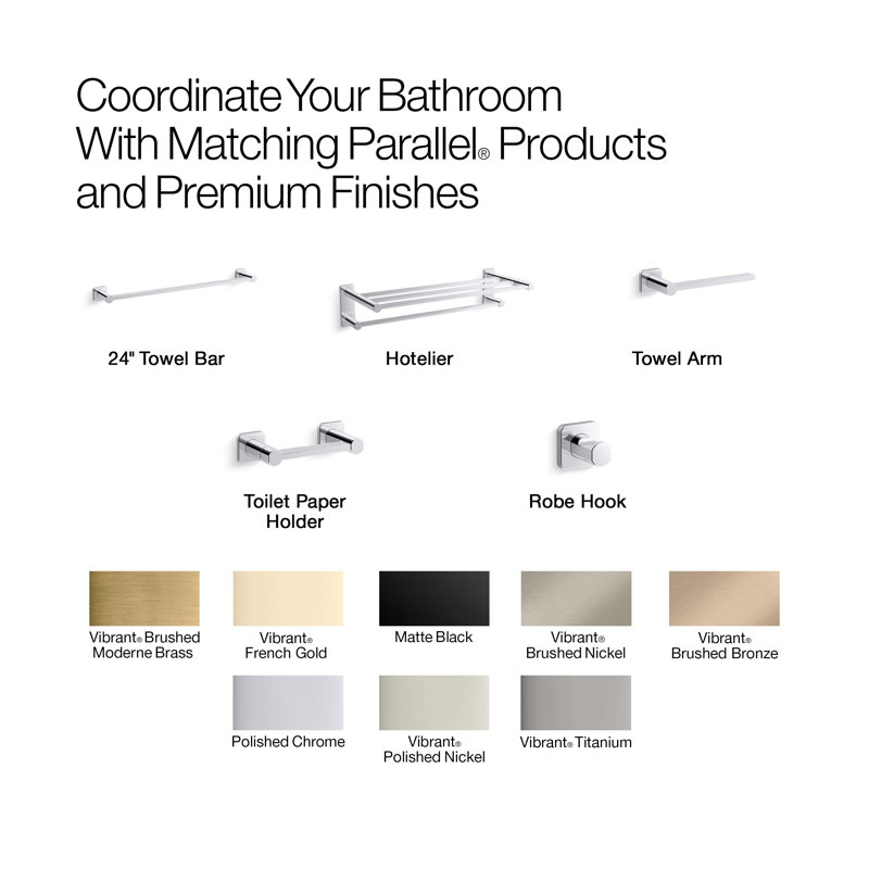 Parallel™ Pivoting Toilet Paper Holder, Wall-Mount Bathroom Toilet Paper Holder, Vibrant Brushed Nickel