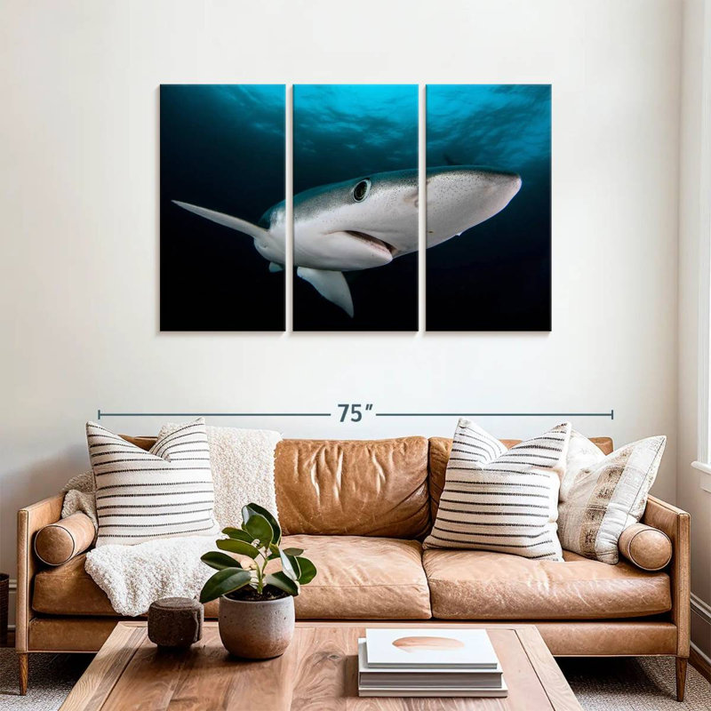 Brampt Underwater Blue Shark, 36" H x 57" W