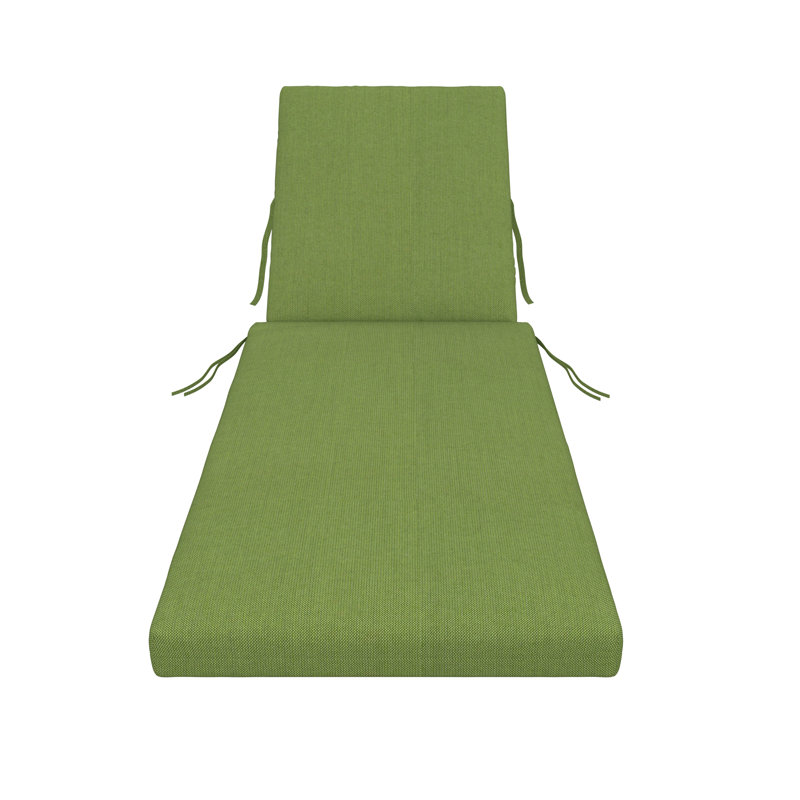 Amala Sunbrella® Outdoor Chaise Lounge Cushion, 22" x 24"/24.5" x 52.5", Spectrum Cilantro Sunbrella® Plainweave