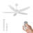 52 in. LED Indoor/Outdoor White Mahogany Fan Blade with Remote Reversible Motor Ceiling Fan