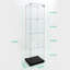 Vitrine en verre trempé, armoire à vin, armoire de rangement, classeur, plateau en verre trempé, bande lumineuse à DEL Bluetooth, avec serrure de porte-478916697