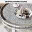 Table basse ronde avec 2 niveaux, table basse en miroir pour le salon