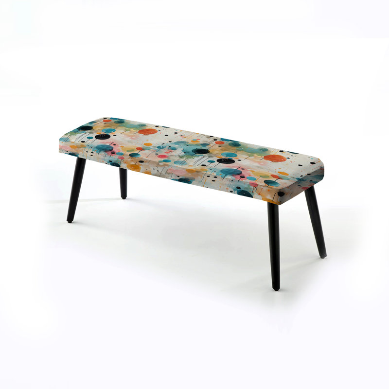 Multicolore Dance Polka Dots Motif III - Banc rembourré à pois noir