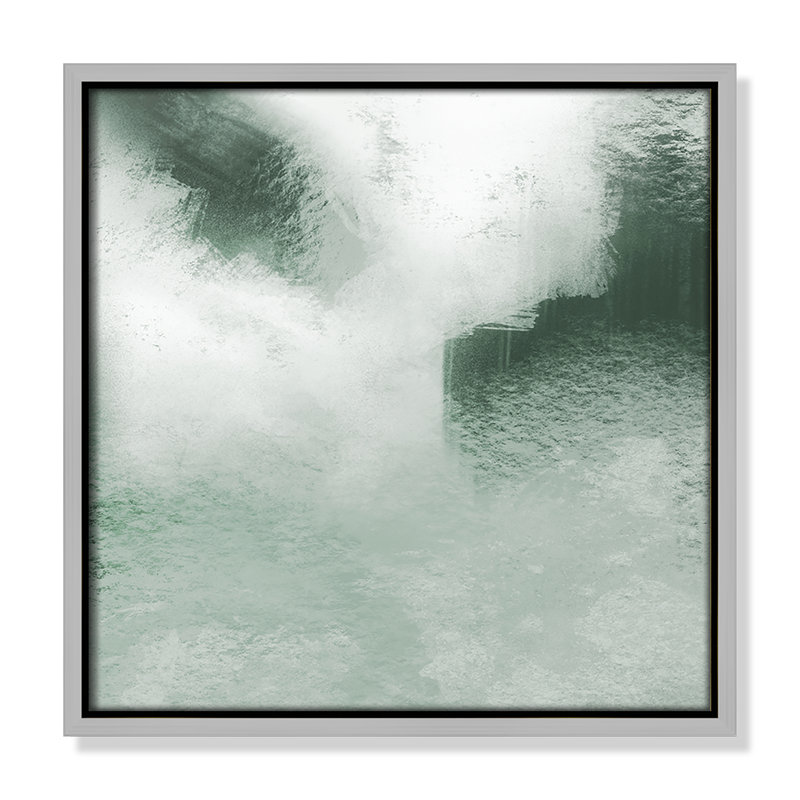 «Quietude Smudges II» par Marcus Prime, Argent argent, H 13,5 po x l 13,5 po