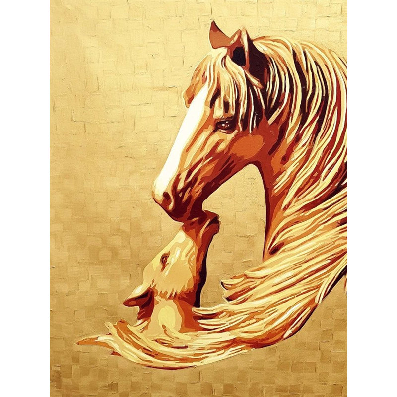 Mare With Her Foal | Acrylic On Canvas | By Yogi Kumar