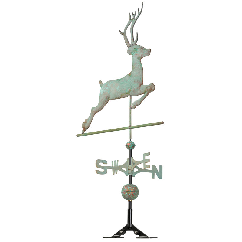 Copper Deer Weathervane, Verdigris