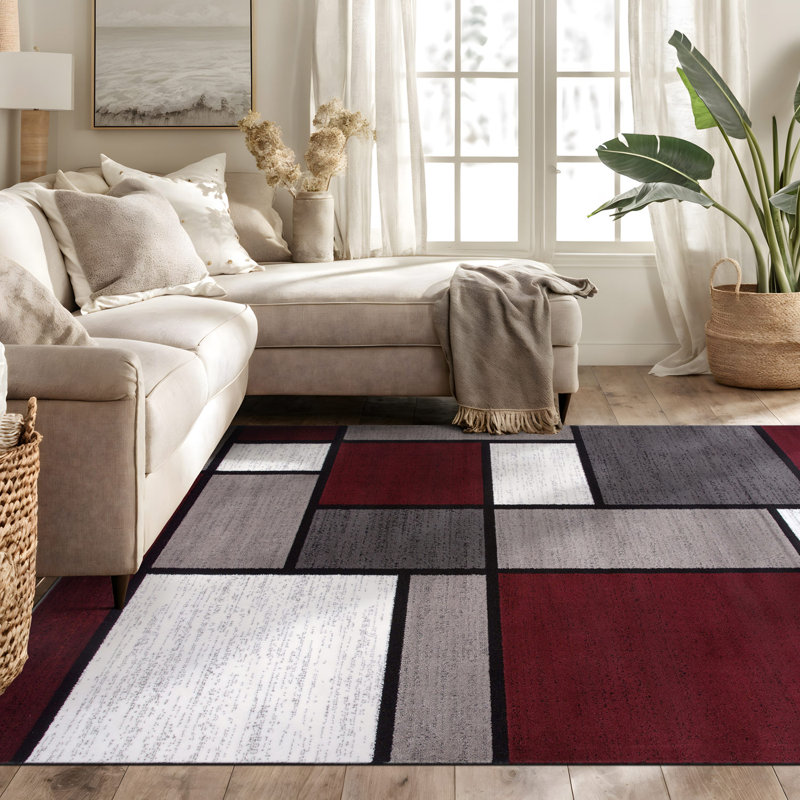 Carius Performance Floral Gray/Blue/Black/White Area Rug – Modern Floral Design, Living Room, Bedroom, Dining Room, Durable & Easy to Clean Carpet