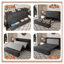 Lit escamotable 57 po noir carbone avec station de charge et tiroirs de rangement, lit d'invité pliable peu encombrant pour le bureau à domicile