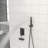 Shower System with Waterfall Tub Spout,12 Inch Wall Mounted Square Shower System with Rough-in Valve, Oil Rubber Bronze