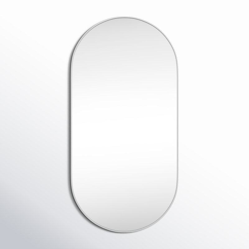 Elington Metal Oval Mirror, Silver, 48"  x 24" 