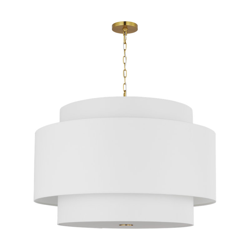 Sawyer Pendant, 27.38" H x 15" W x 15" D, 1, Blonde/Burnished Brass