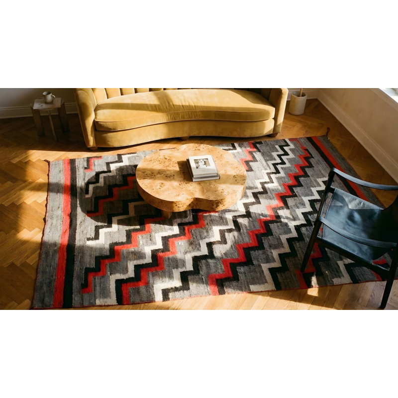 Flatweave Wool Geometric Area Rug