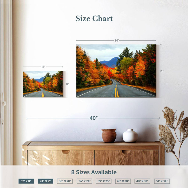 Mehar, New Hampshire, route d'automne, H 16 po x l 24 po