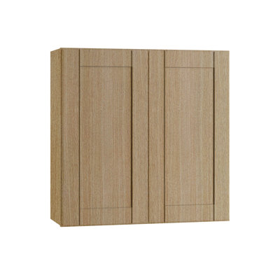 Gallery Express Mercer Plywood Assembled 27 in W X 12 in D X 30 in H Wall Kitchen Cabinet with Shelves in Straw