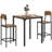 Square Industrial Small Dining Table Set, Bar Table and Chairs Set-156743691-156743690-156743689