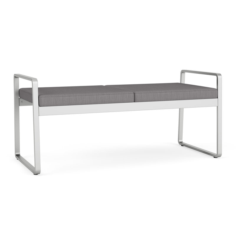 Banc en métal Gansett, Acier Plot Line, Argent