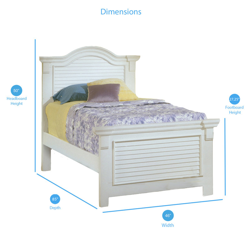 Benedith Standard Bed, Twin, Distressed Eggshell White