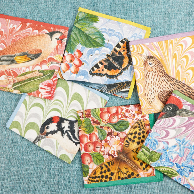 Cotton Blend Floral Square Napkin