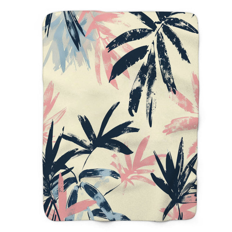 Tropical Designs - Couverture sherpa de qualité supérieure 1 pièce, Grand lit