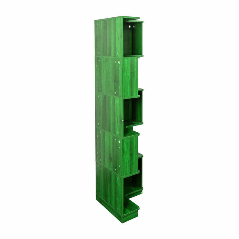 Bibliothèque en L avec lumière DEL, Vert