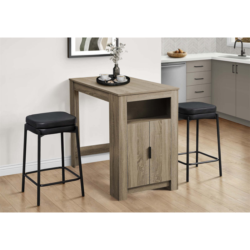Modern Black Leather Look Barstools, Set of 2, Counter Height with Comfortable Cushioned Seats and Sturdy Metal Legs