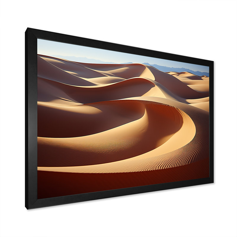 Desert Sand Bliss II sur toile, Cadre simple noir, H 12 po x l 20 po x P 1 po