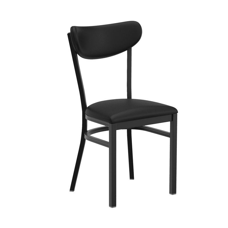Chaise de salle à manger en métal avec siège en vinyle et dossier Boomerang Souci