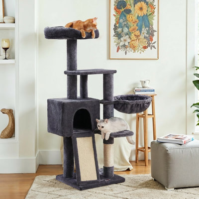 53.2" Crewkerne Multi-Level Cat Tree with Sisal Scratching Post, Ramp and Perch Bed